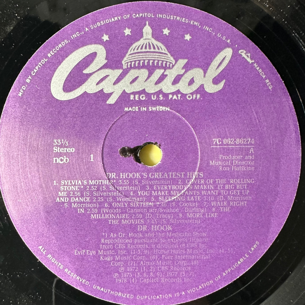 Dr. Hook ‎– Greatest Hits (Скандинавия 1980г.)