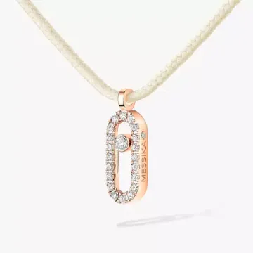Подвеска Messika Care(s) cream cord pave necklace