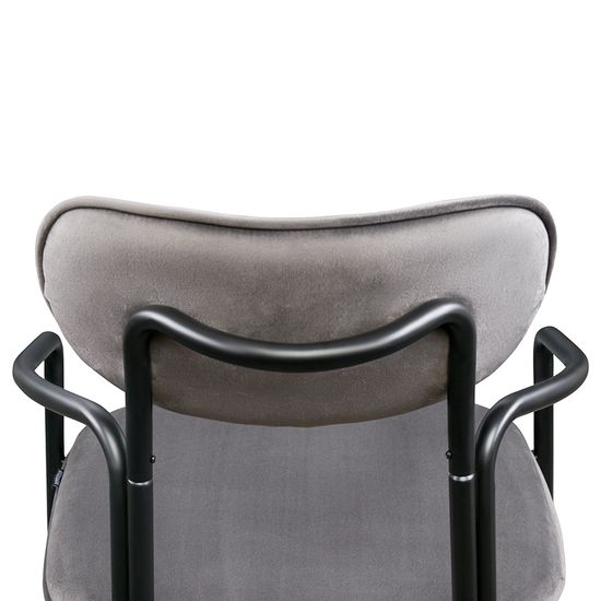 Стул ror, round, велюр, черный/серый