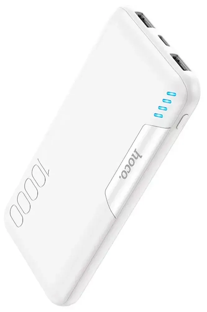 Портативный аккумулятор 10000 mAh HOCO J82 LED White