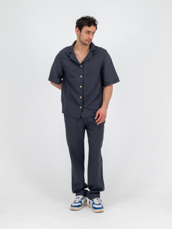 Костюм льняной с брюками. Графит