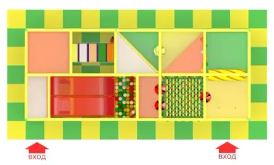 Детский игровой лабиринт «Бибигон» 14,4 м² (6,1*2,5*2.5м)