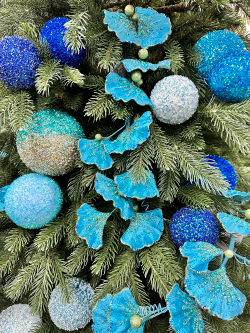 Шар с блестками 13см ChristmasDeLuxe premium collection голубой