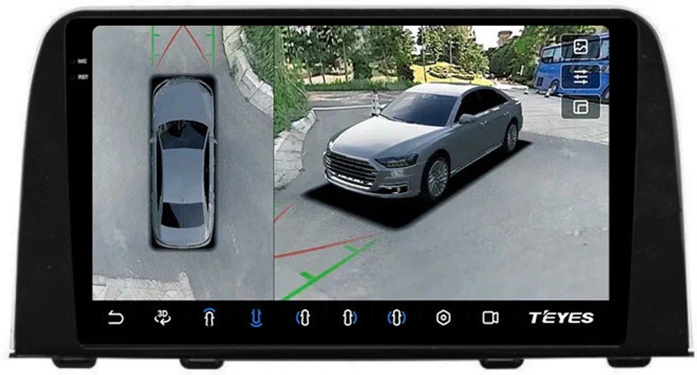 Магнитола для Honda CR-V 5 2017+ - Teyes CC3-2K-360 на Android 10, 2K QLED, 6Гб+128Гб, CarPlay, 4G SIM-слот, 4 камеры в комплекте