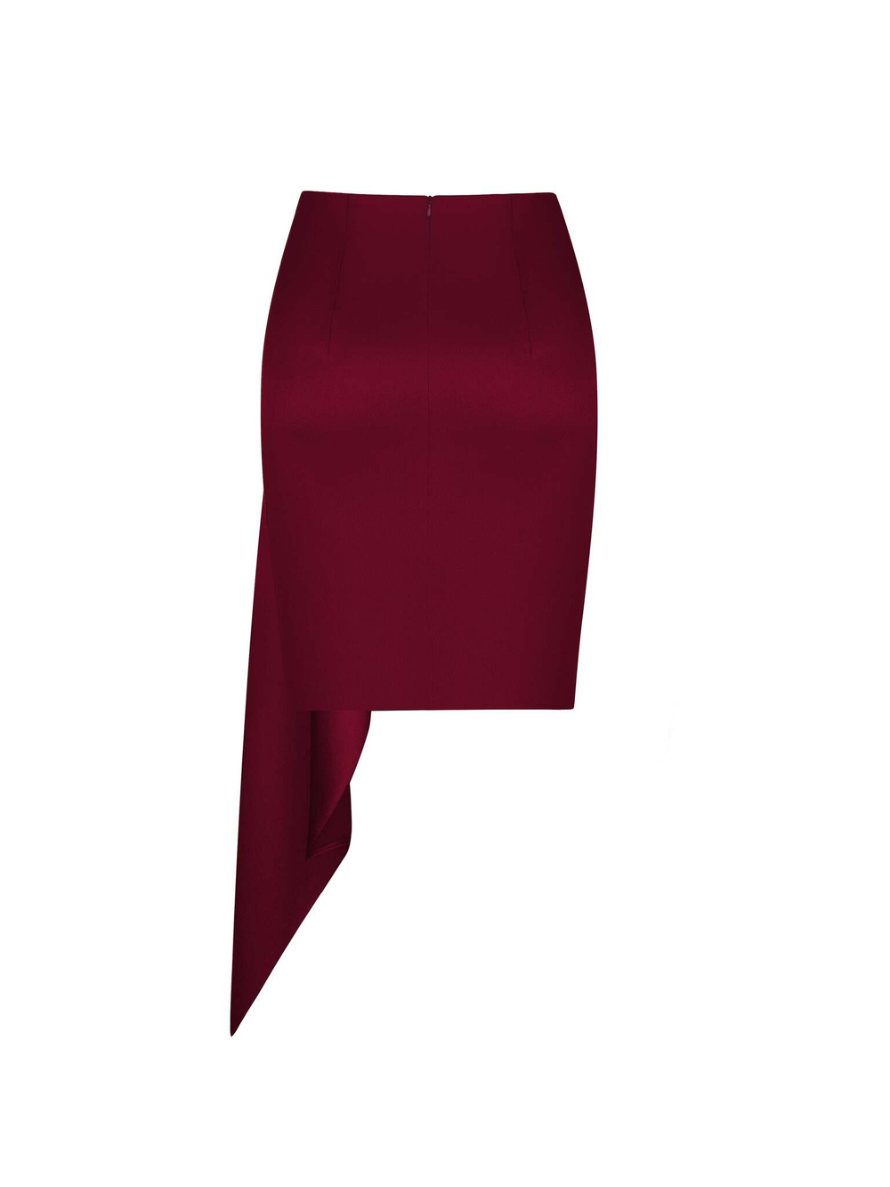 Драпированная мини-юбка из сатина с воланом