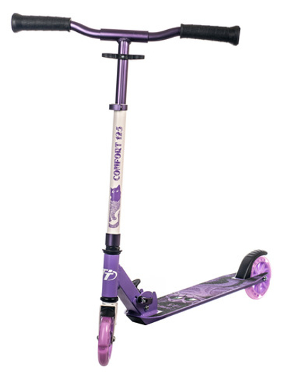 Городской самокат Tech Team 125 Comfort 2021 (5+) фиолетово-белый