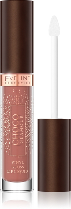 Eveline Cosmetics Choco Glamour - Увлажняющая блестящая помада оттенок 01 Ruby Chocolate, 4 ml