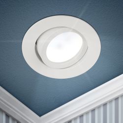 Светильник встраиваемый алюминиевый ЭРА KL86 WH под лампу MR16 GU5.3 белый | Алюминиевые встраиваемые светильники