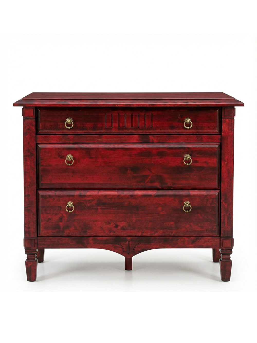 Комод Джоли, 110х50х94, из массива березы, с ящиками, красный, MAKOSA