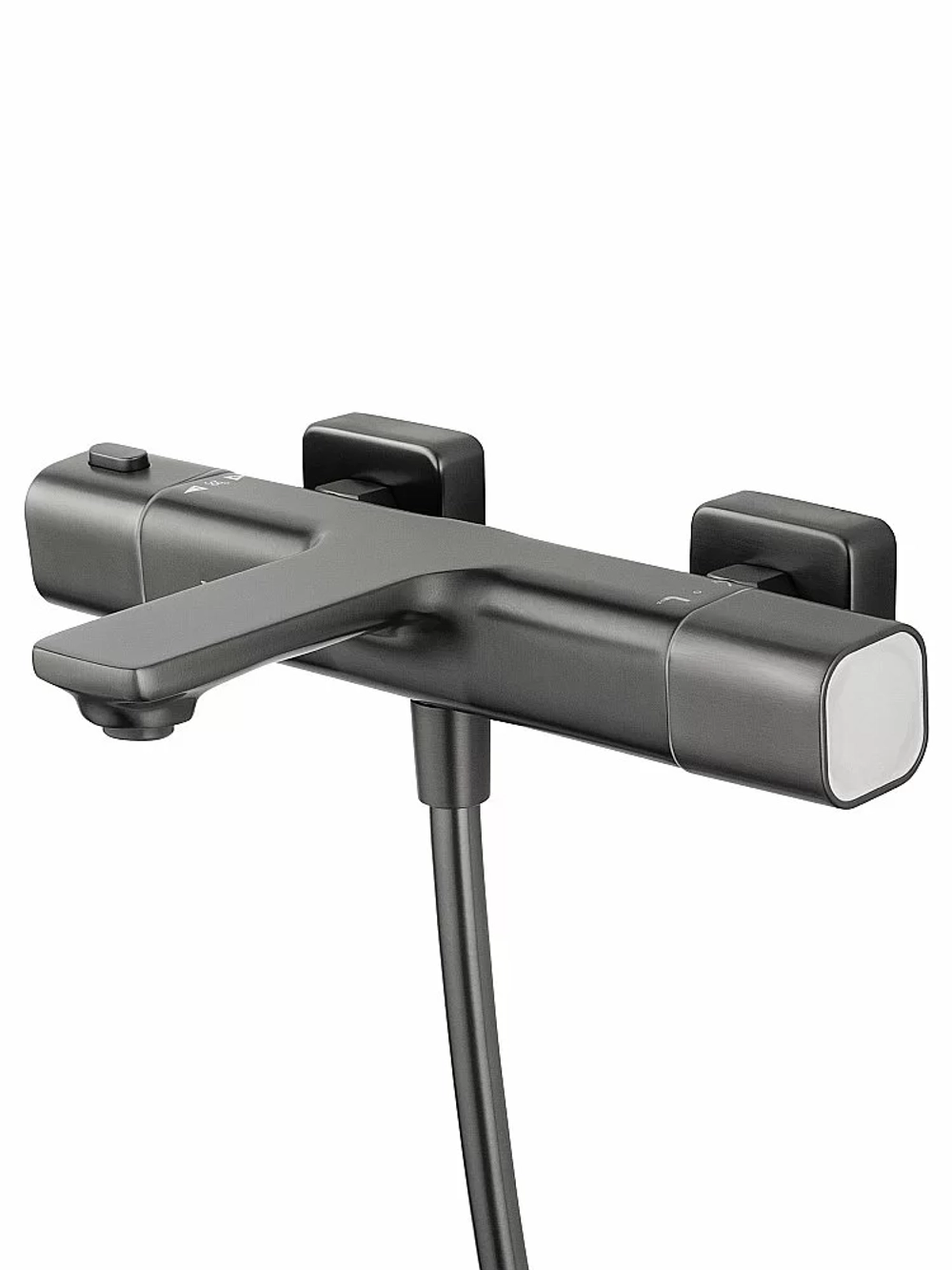 Смеситель для ванны с душевым гарнитуром и термостатом WONZON & WOGHAND SOLID WW-C2011-A-BGG темный графит