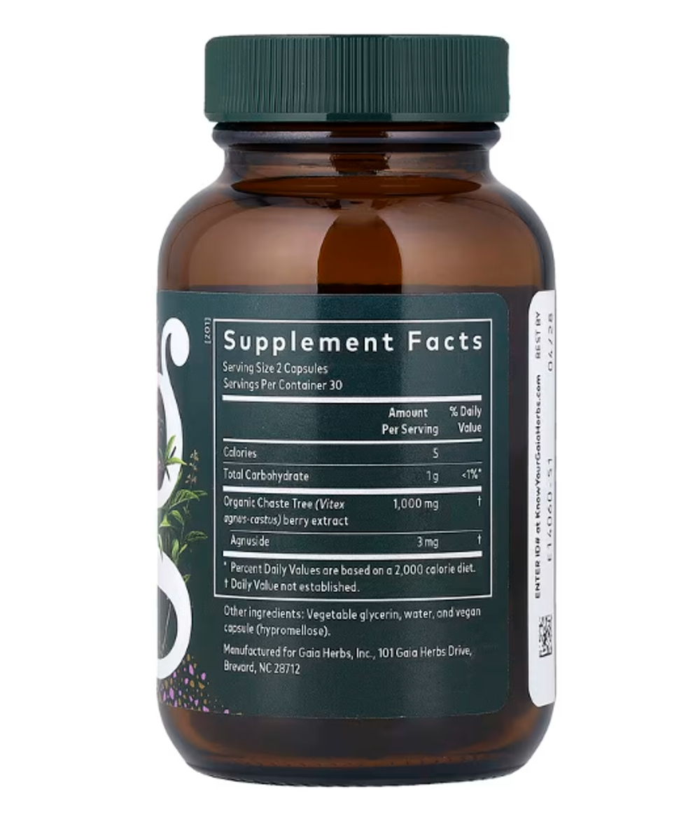 Gaia Herbs, ягоды витекса для женщин, 60 caps.