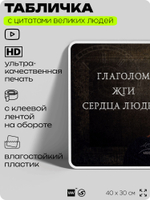 Литературный постер с цитатой А. С. Пушкина для школы, на стену, на пластике, для интерьера, 40х30 см, Silver Plane x Айдентика Технолоджи