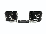 Черные кожаные наручники Sex Game (Цвет: черный)