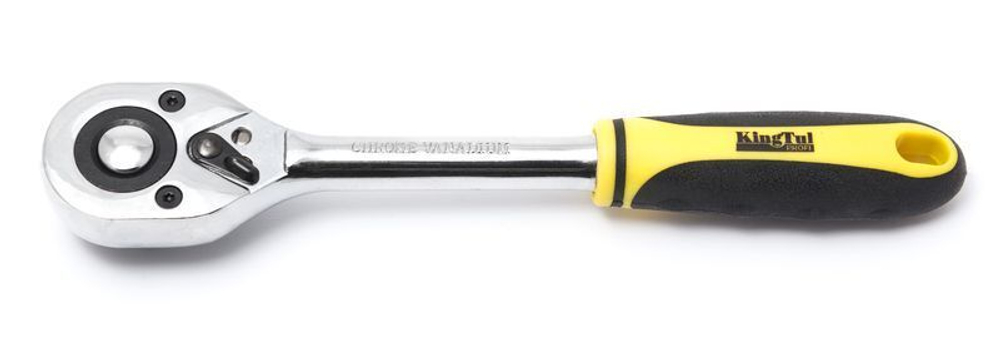Трещотка хромированная с резиновой рукояткой 1/2''24 зуб. KINGTUL profi KT-601004P