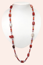 Бусы из агата, сардоникса, сердолика, кварца и флюорита