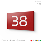 Табличка с номером 38 на дверь квартиры, для офиса, кабинета, аудитории, склада, красная 120х70 мм, Айдентика Технолоджи