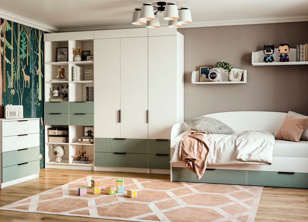 Тумба Лавис ТД 400.1 (Белый/Зеленый софт)