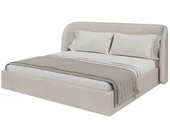 Кровать двуспальная Classic 200 см (молочный, велюр)