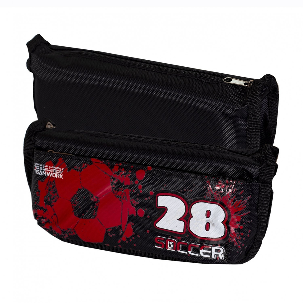 Пенал - косметичка Alingar, ткань, молния, боковой карман, 80 х 200 мм, "Футбол", ассорти