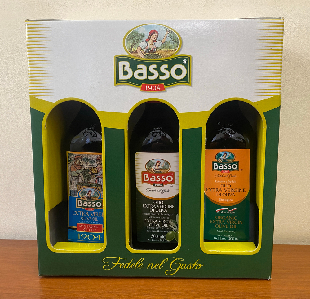 Подарочный набор оливковых масел BASSO Extra Virgin Италия