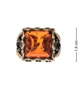 AM-2513 Кольцо «Цезарь» (латунь, янтарь)