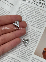 Подвеска "Сердце" серебристое 15х12мм