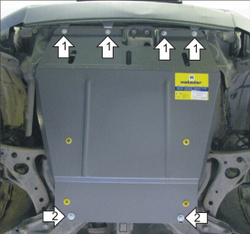 Защита стальная 2 мм Д, КПП Toyota Rav 4 II; V=2,0; 2000-2006гг MOTODOR.02518
