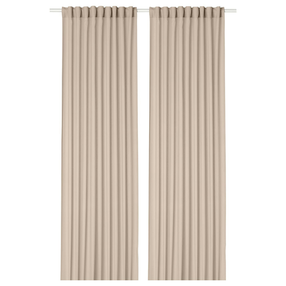 IKEA ROSENROBINIA  (ИКЕА РОСЕНРОБИНИА)  -  Шторы, 2 шт, на ленте/бежевые, 145x300 см