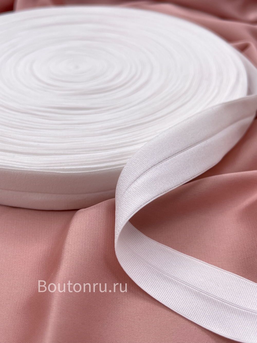 Эластичная косая бейка белая 22 мм