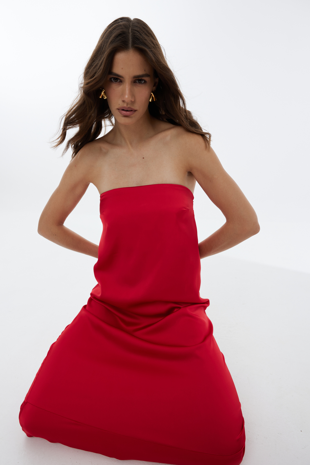 Шелковое Платье Aegean Goddess Crimson