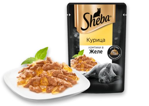 Sheba пауч для взрослых кошек (курица в желе) 75г