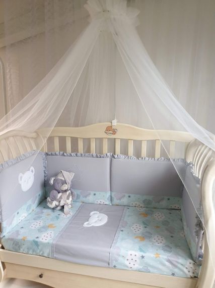 Набор в кровать для новорожденных Lollycottons Deni, Серый