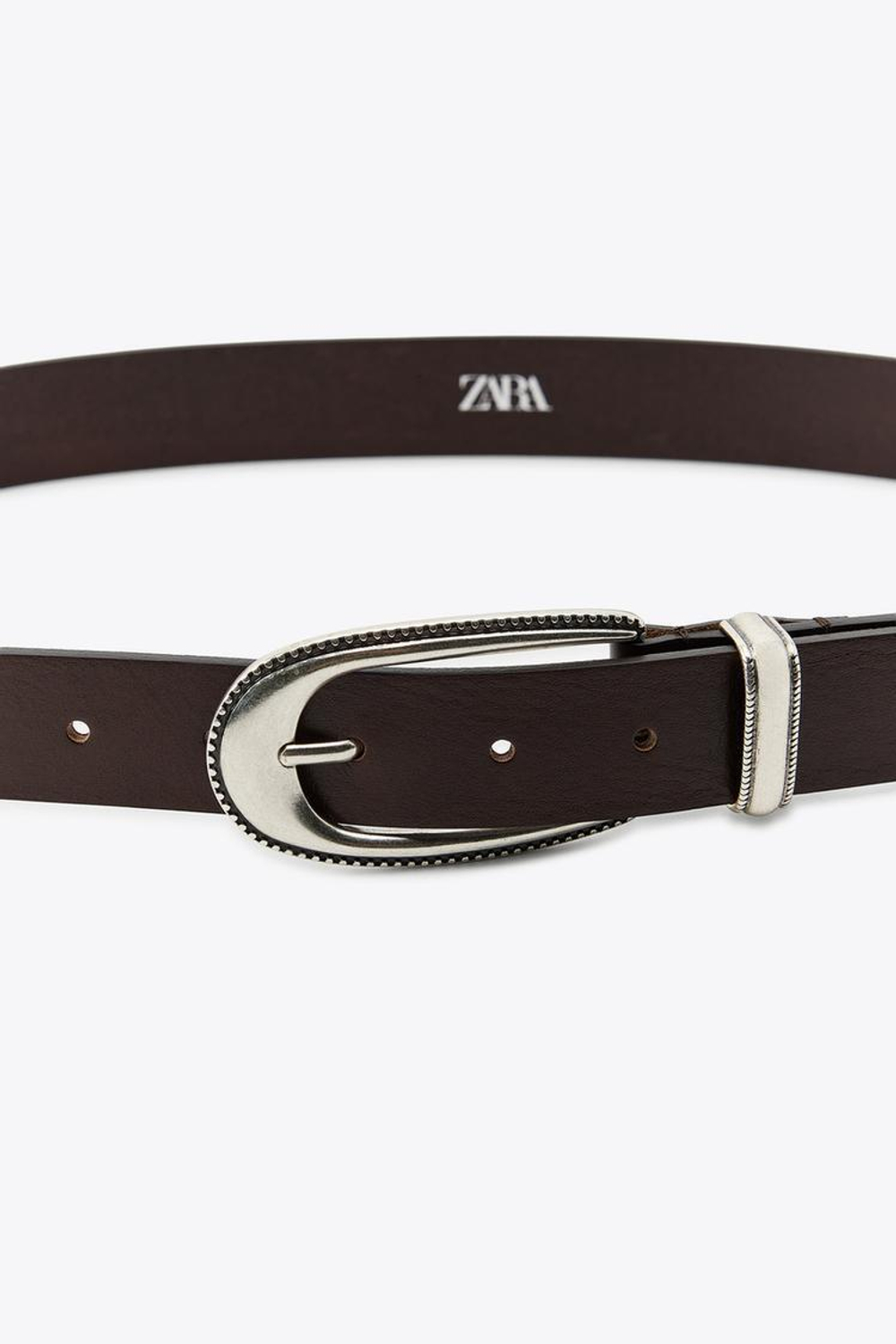 ZARA РЕМЕНЬ С МЕТАЛЛИЧЕСКОЙ ПРЯЖКОЙ, КОРИЧНЕВЫЙ