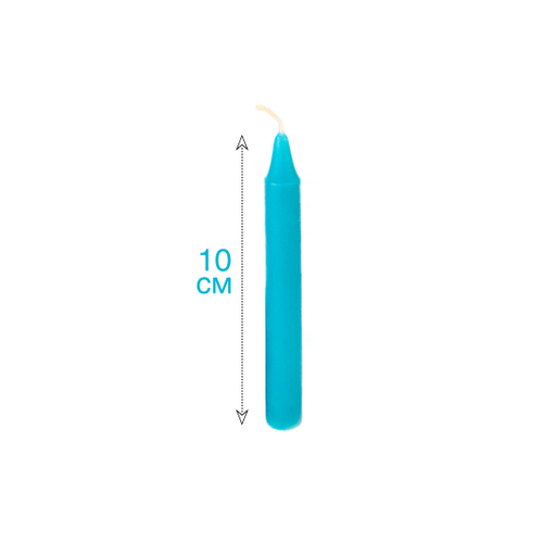 Свеча ханукальная малая голубая h-10 см, D-12 мм