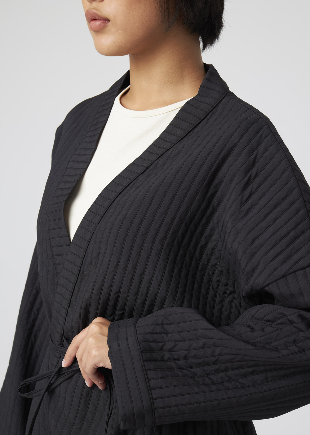 КИМОНО ДВУБОРТНОЕ | S/M | ЧЕРНЫЙ
