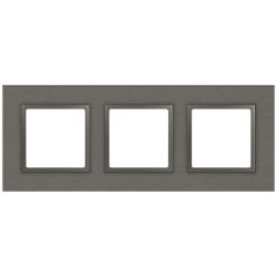 Рамка для розеток и выключателей ЭРА Elegance 14-5203-16 на 3 поста, металл, титан