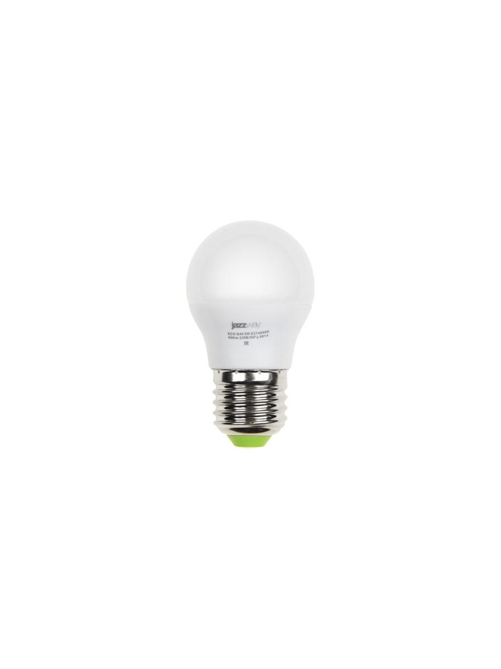 Лампа светодиодная PLED-ECO 5Вт G45 шар матовая 4000К нейтр. бел. E27 400лм 230В 50Гц JazzWay 1036988A