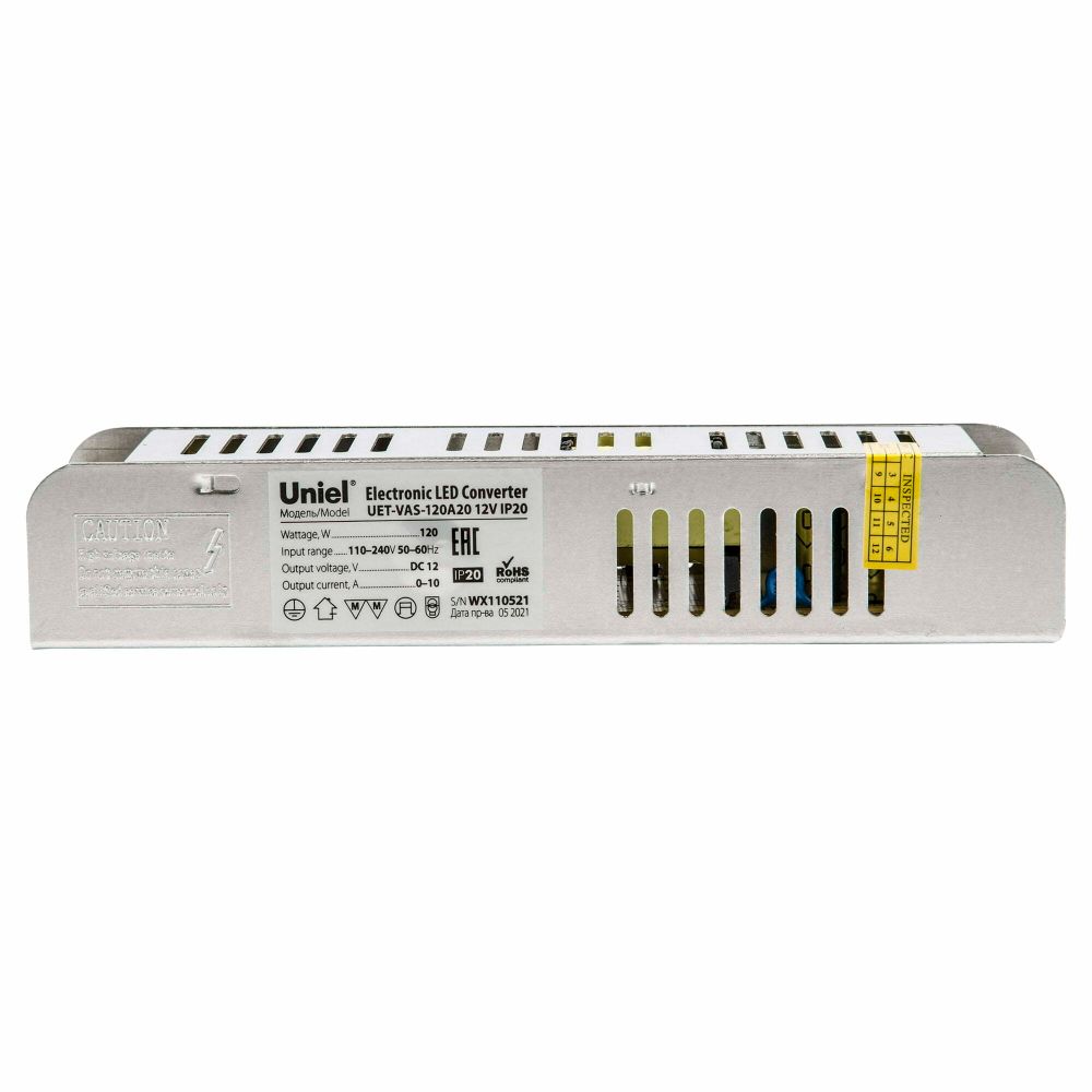 UET-VAS-120A20 12V IP20 Блок питания, 120Вт. Металлический корпус. TM Uniel