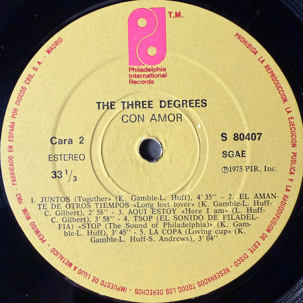 The Three Degrees ‎– With Love (Испания 1975г.) Т