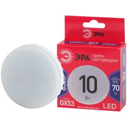 Лампа светодиодная ЭРА RED LINE LED GX-10W-865-GX53 R 10Вт таблетка холодный дневной свет GX53 | Лампы cветодиодные Плоские (GX)