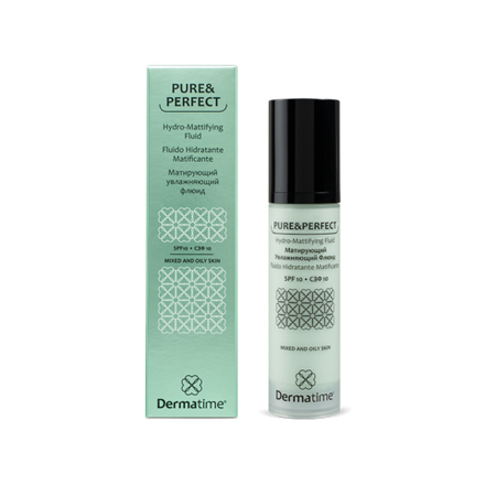 DERMATIME PURE&PERFECT Hydro-Mattifying Fluid SPF10 – Матирующий увлажняющий флюид СПФ 10 (50 мл)