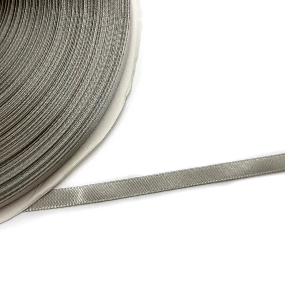 Атласная лента 6 мм, светло-серая