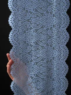 03-251 ОПТ Кружево эластичное 23 см, голубой 3090