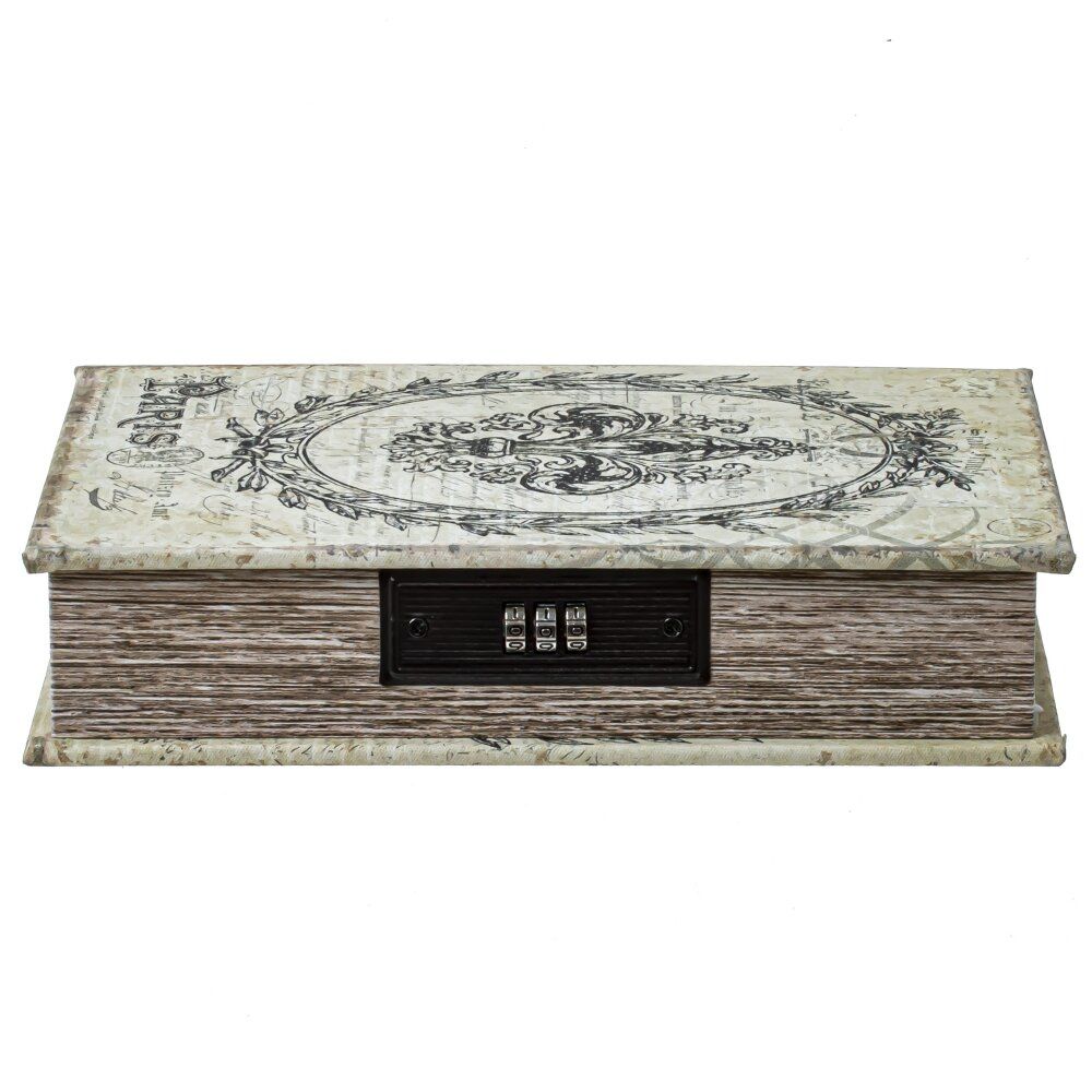 GAEM Шкатулка-книга с кодовым замком, L19 W6 H25 см