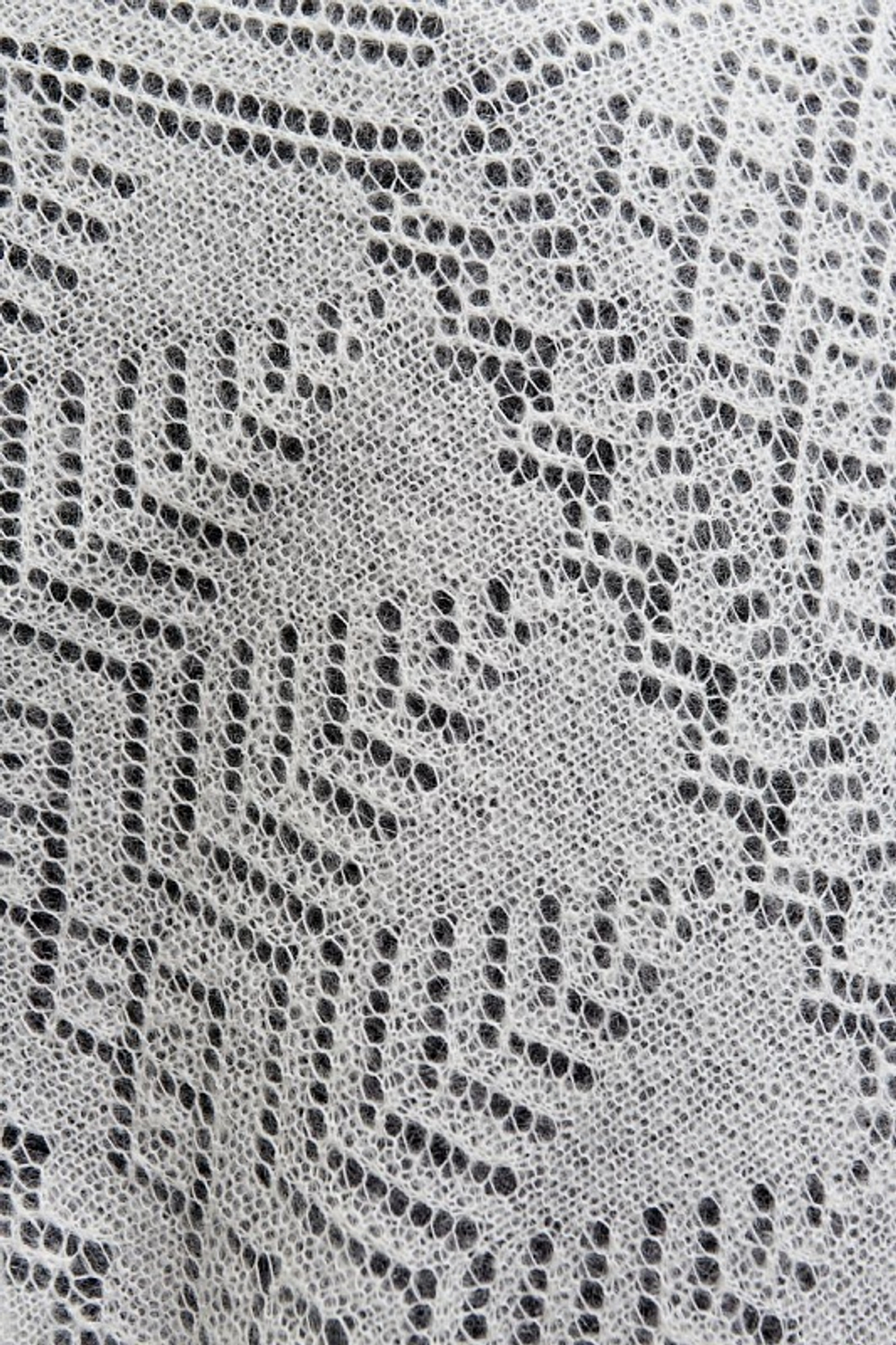 Оренбургский пуховый платок П2-130-01 белый отбеленный