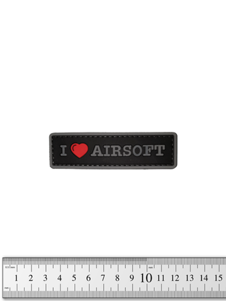 Шеврон I Love Airsoft Tab PVC. Чёрный