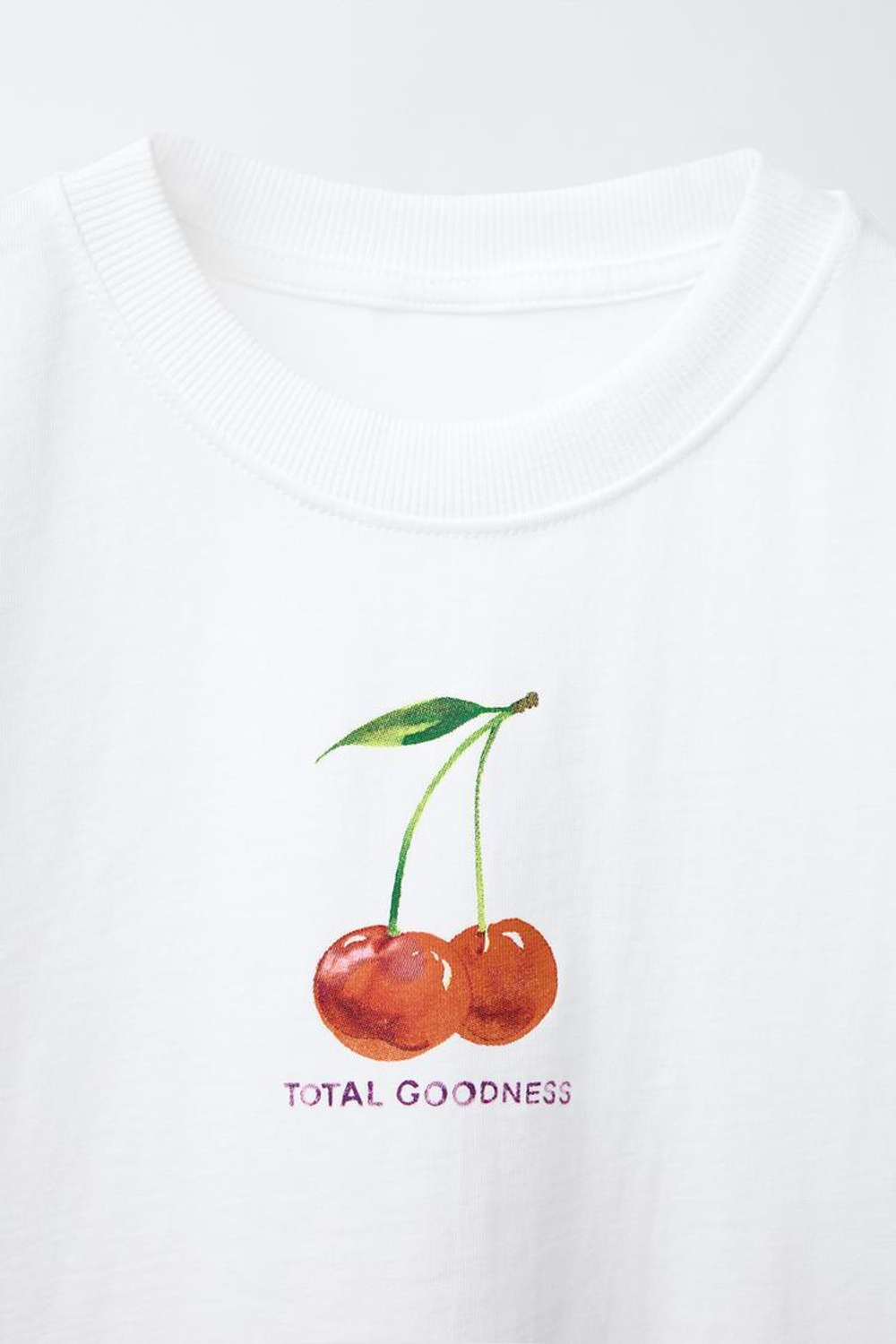ZARA ФУТБОЛКА С ПРИНТОМ «ФРУКТ», БЕЛЫЙ