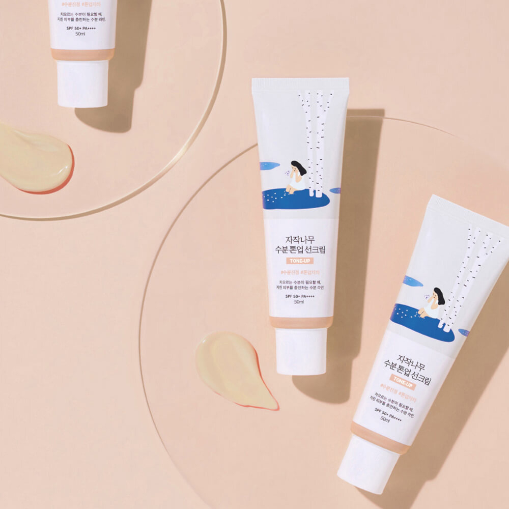Round lab birch juice moisturizing tone-up sunscreen
