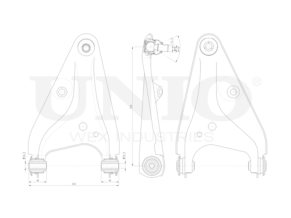 Рычаг подвески поперечный передний нижний левый UNIO SSP-40085