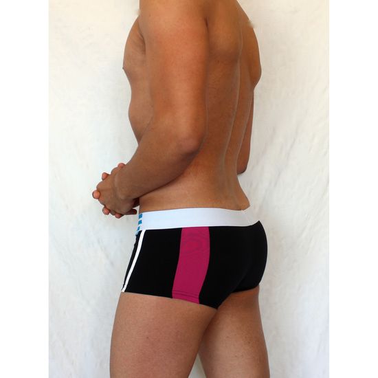 Мужские трусы боксеры черные с розовой вставкой Boefje